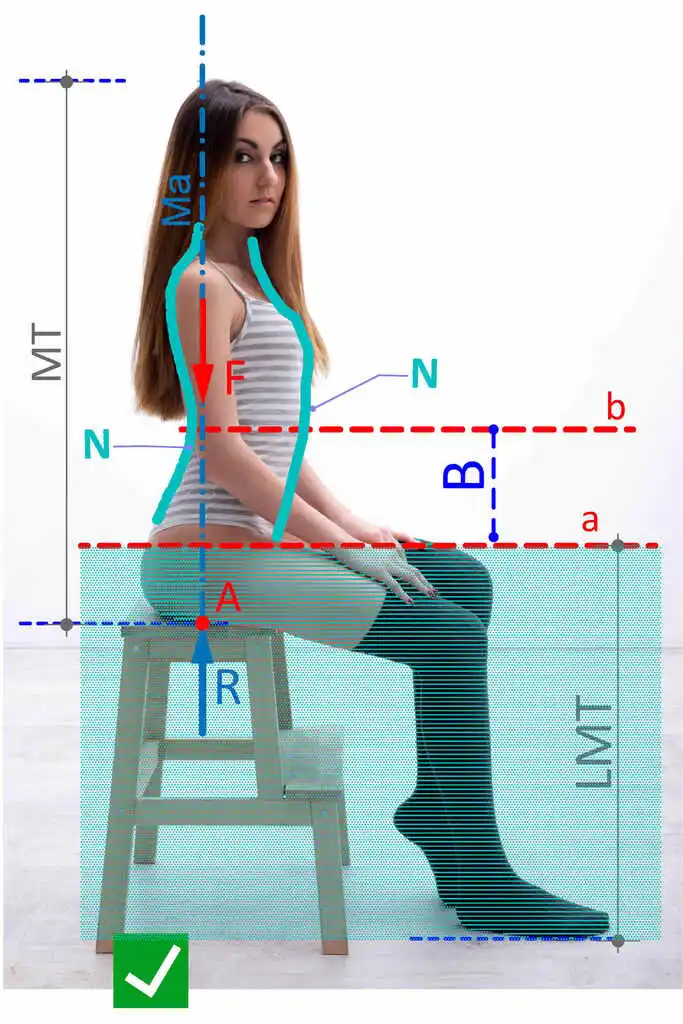 How to sit properly - upright position in the lateral plane